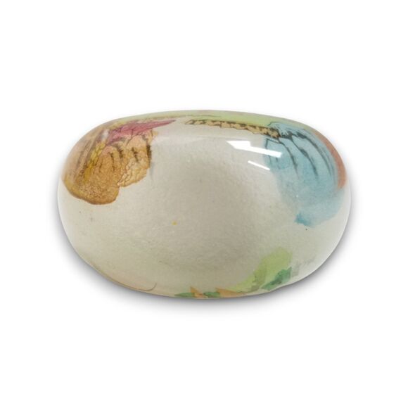 VTG Chinese Reverse Painted Glass Mountain Landscape Snuff Bottle Red Stopper - Picture 6 of 6